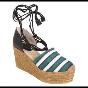 Chloe ankle tie platform espadrille, NIB, size 6